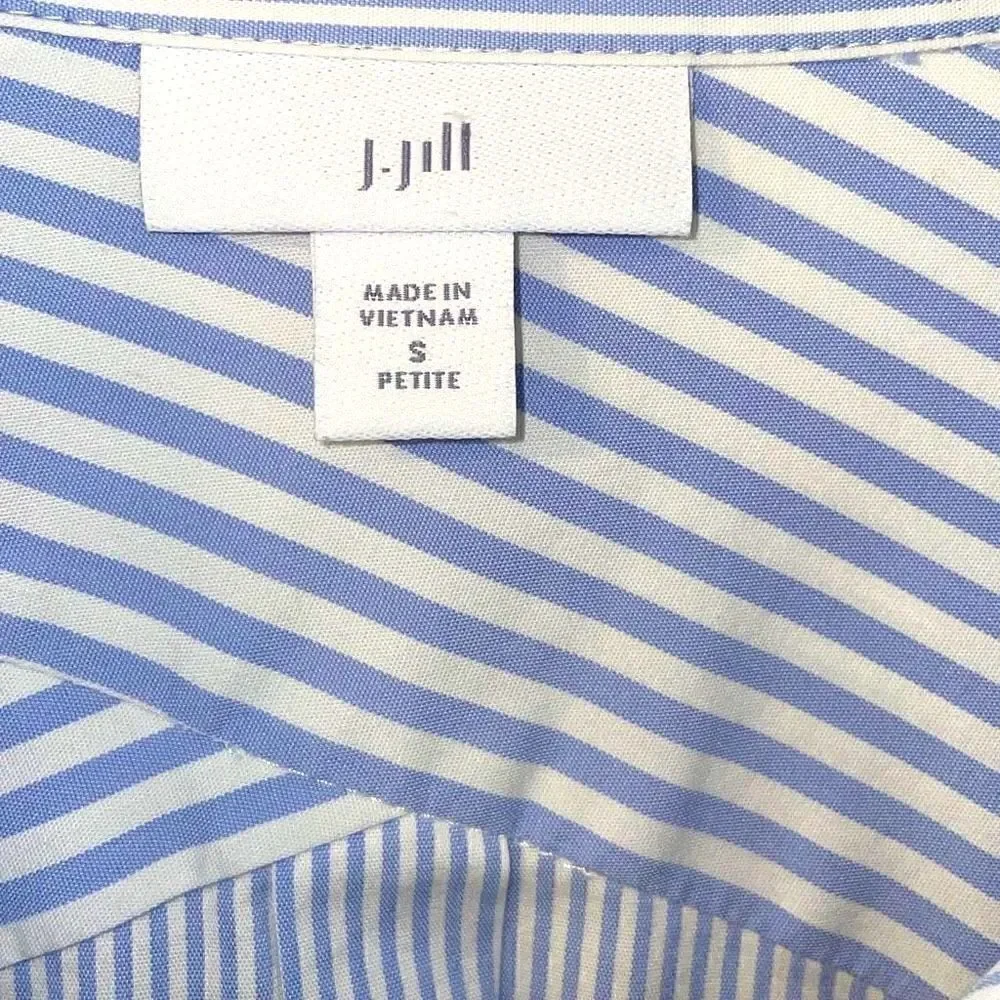 J.Jill striped blue and white classic shirt blouse size small petite